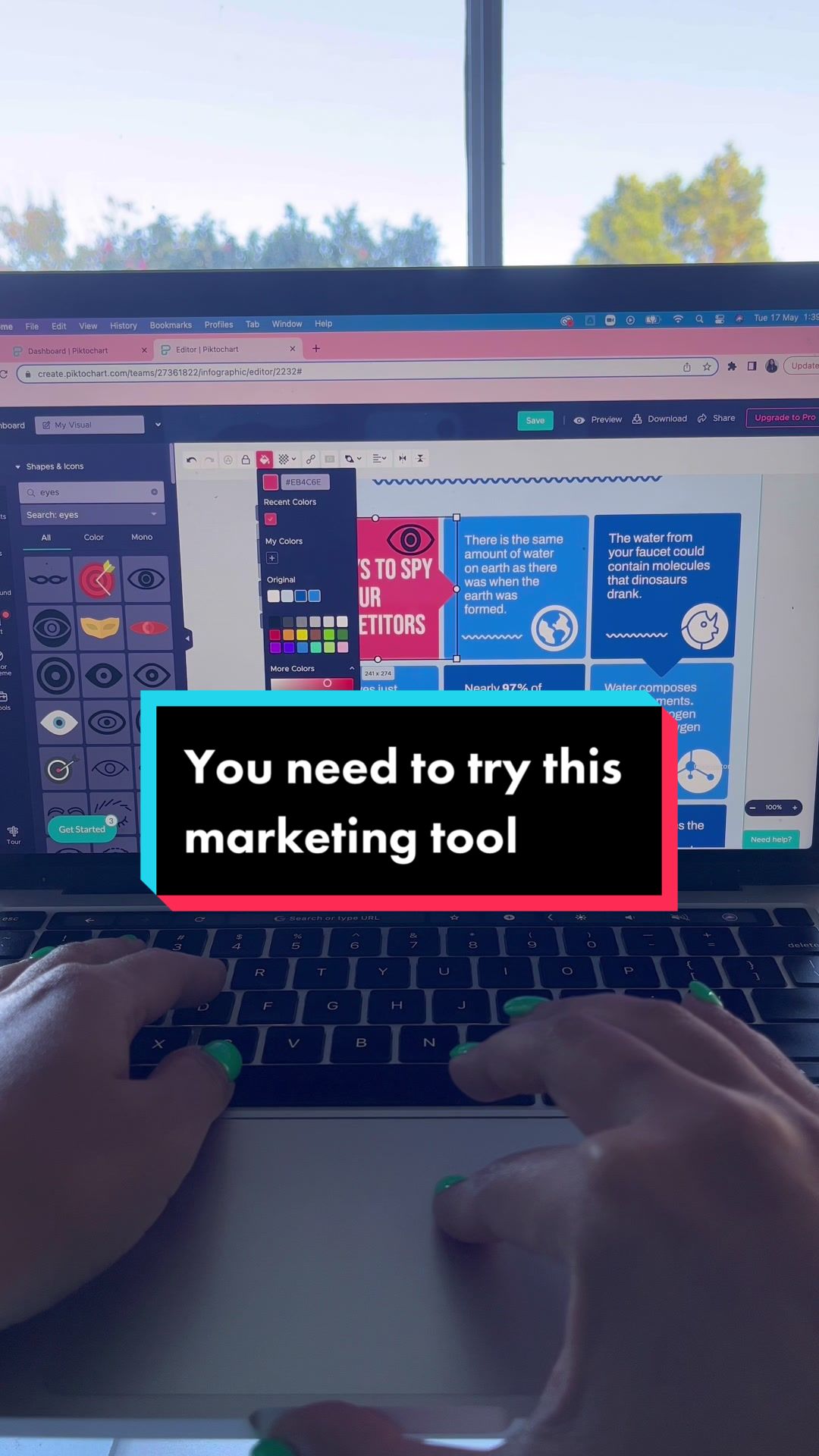 Use Piktochart to make free infographics for social posts