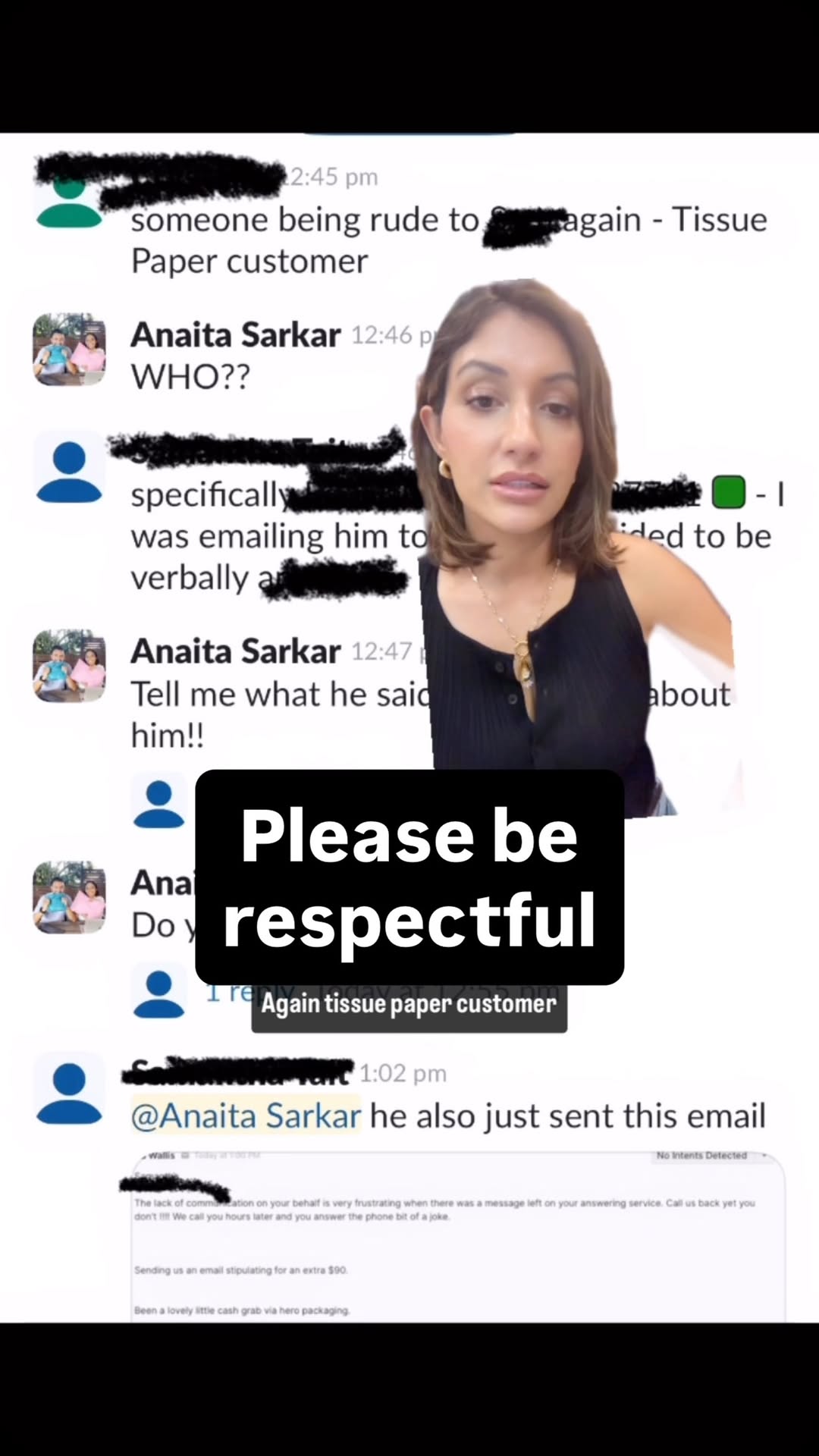 Why Anaita blocked a customer for abusing her team